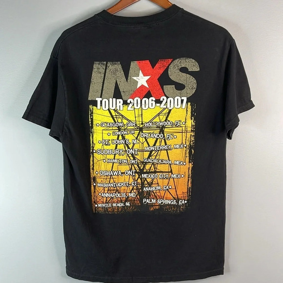 INXS Unisex Band Concert T-Shirt Baddie Front Back Graphic Tour 2006-07 Black M - Picture 6 of 11